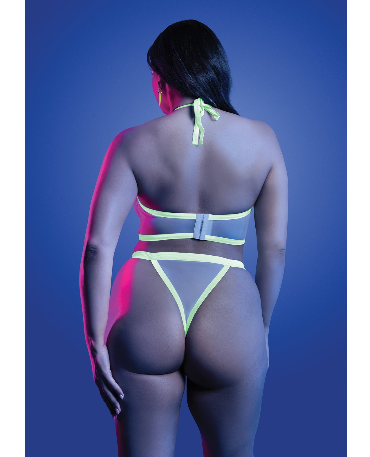 Supernatural Glow-in-the-Dark Zipper Bralette & Thong - White QN