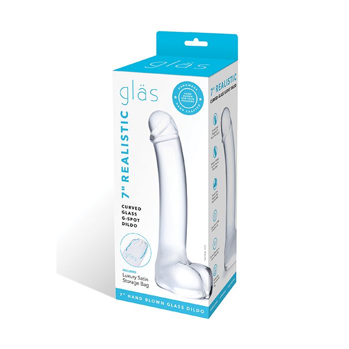 Glas 7" Realistic Curved Glass G-Spot Dildo