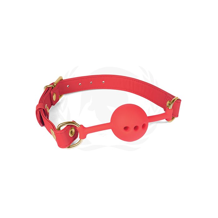 Spartacus Silicone Ball Gag w/Red PU Straps - 46 mm