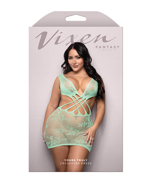 Vixen Yours Truly Strappy Floral Knit Crossover Dress - Mint QN