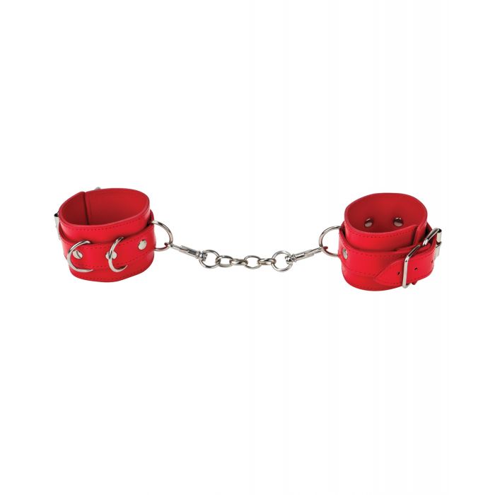 Shots Ouch Leather Cuffs - Red