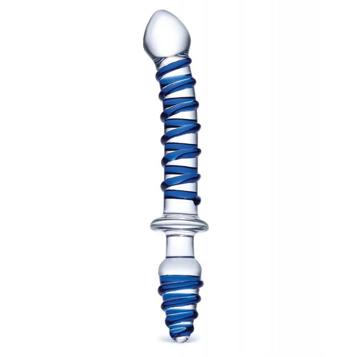Glas 10" Mr. Swirly Double Ended Glass Dildo & Butt P