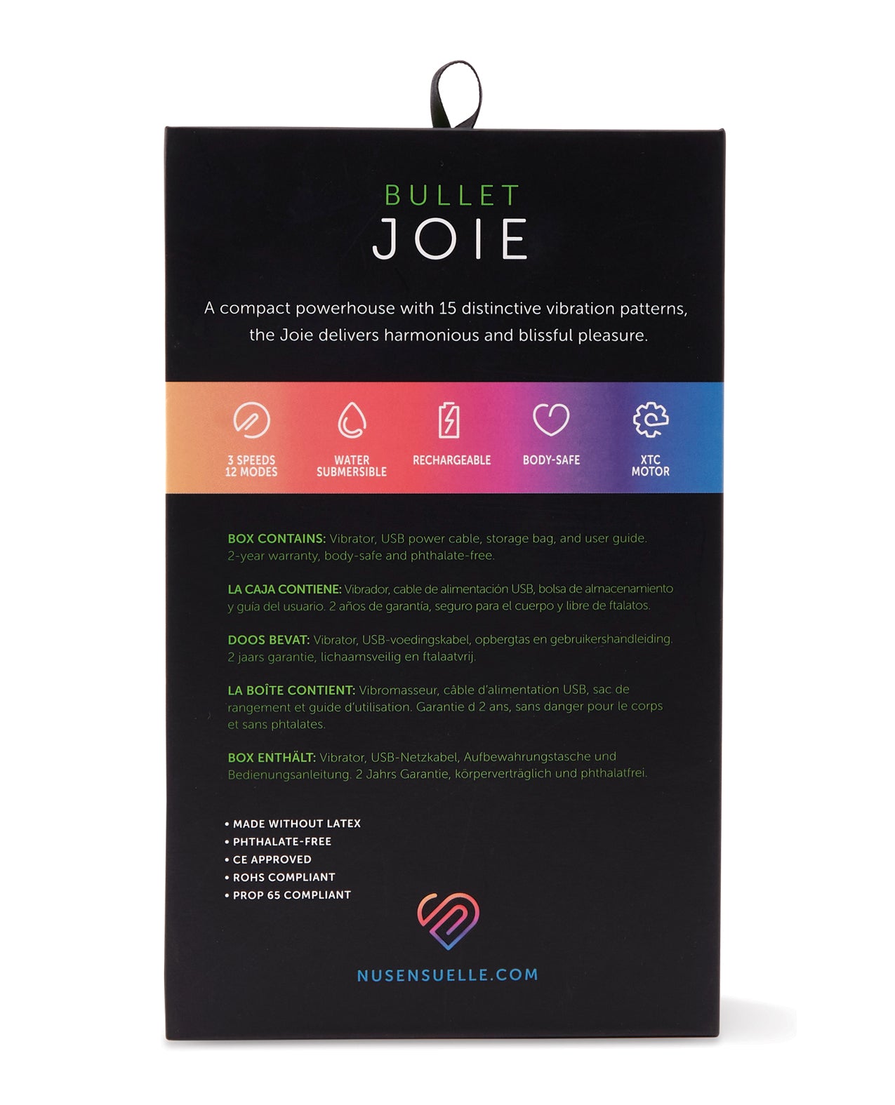 Nu Sensuelle Joie Bullet 15 Function - Black