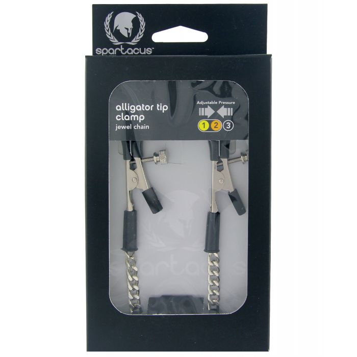 Spartacus Adjustable Alligator Nipple Clamps w/Silver Chain