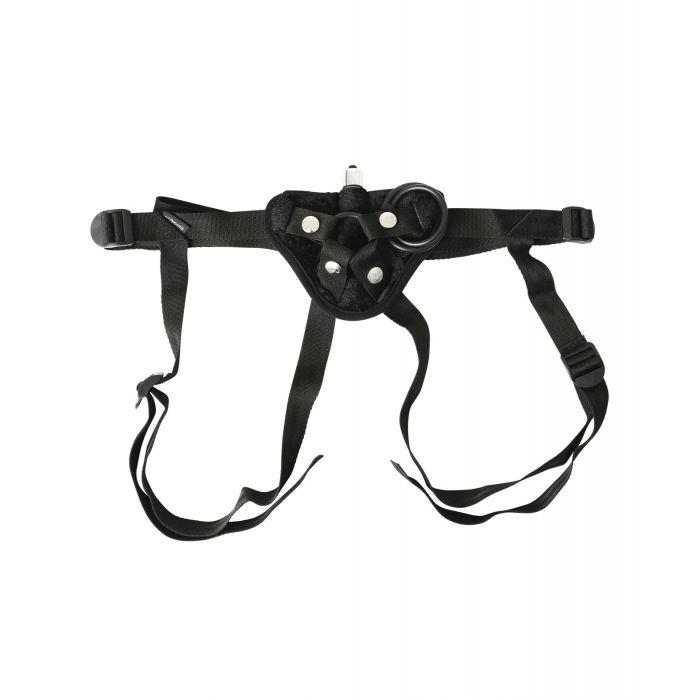 Sportsheets Vibrating Velvet Harness w/Bullet - Black