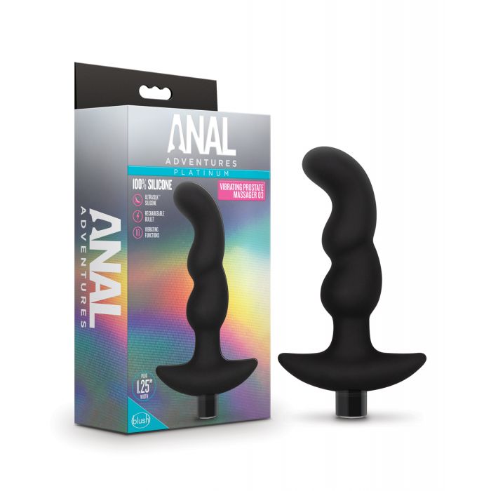 Blush Anal Adventures Platinum Silicone Vibrating Prostate Massager 03 - Black