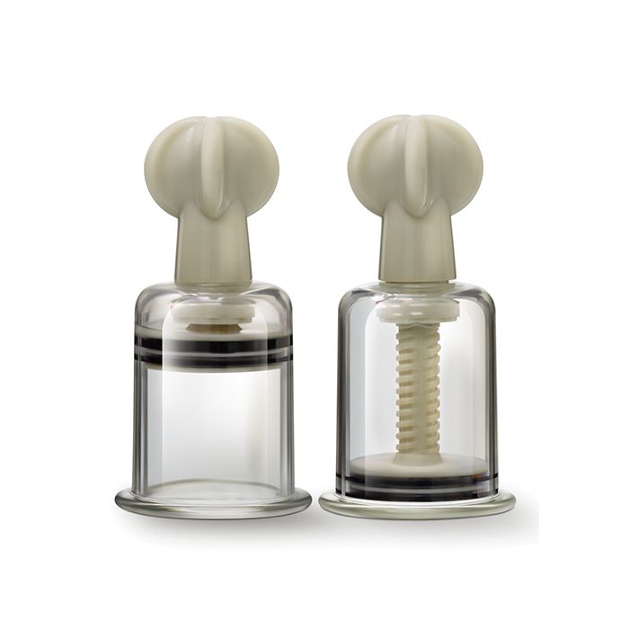 Blush Temptasia Clit & Nipple Large Twist Suckers - Clear Set of 2