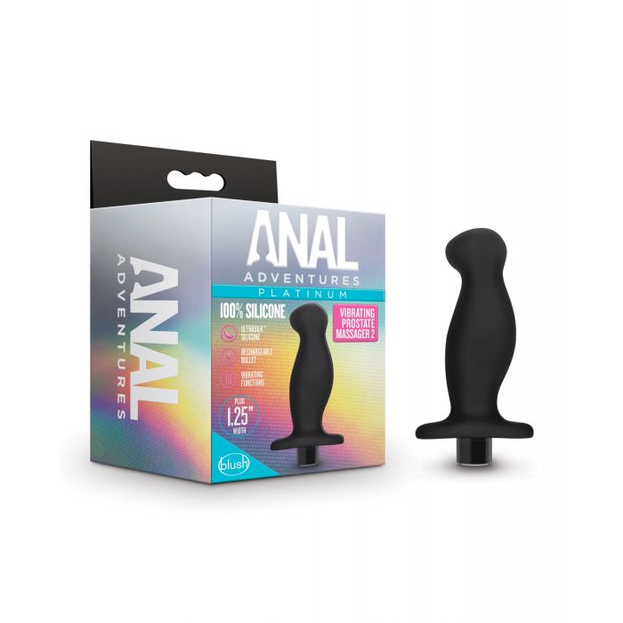 Blush Anal Adventures Platinum Silicone Vibrating Prostate Massager 02 - Black
