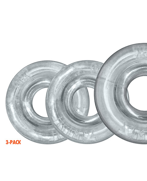 Oxballs Rimringz Multi Size 3 Pack of Cock Rings - Clear