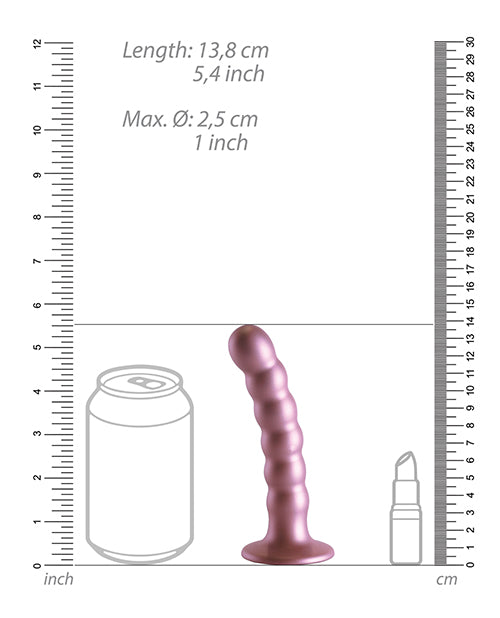 Shots Ouch 5" Beaded G-Spot Dildo - Rose Gold