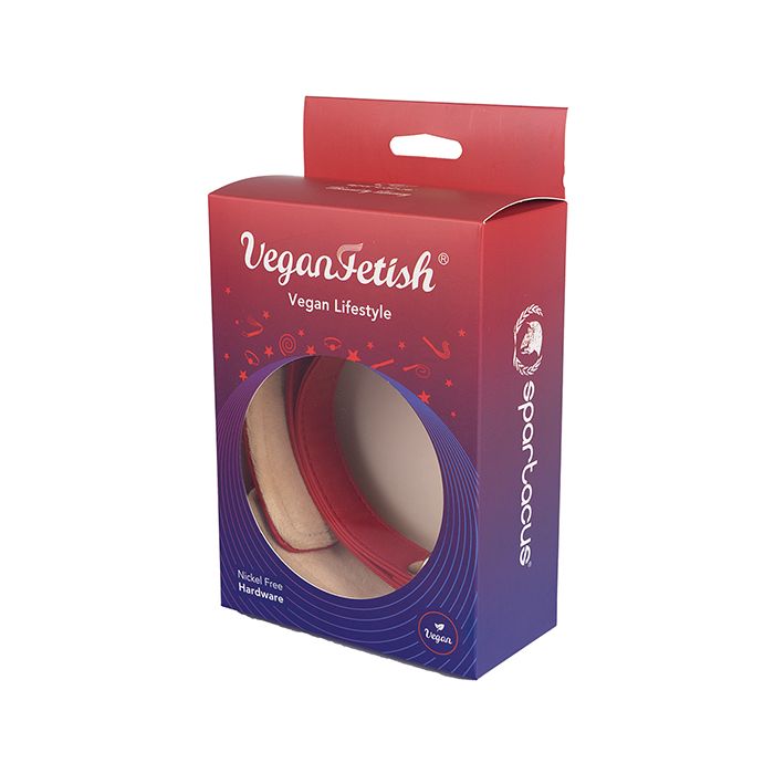 Spartacus Plush Lined PU Collar & Chained Leash - Red