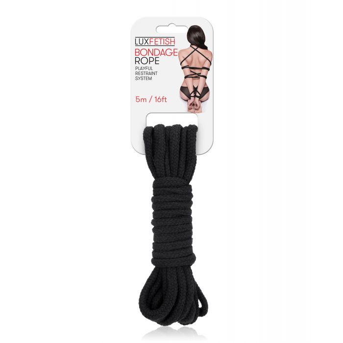 Lux Fetish Bondage Rope - 5m/16 ft  Black