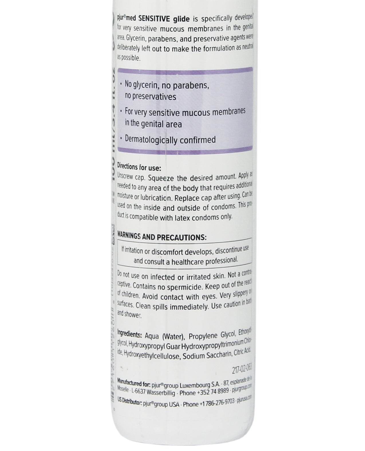 Pjur Med Sensitive Glide Water Based Personal Lubricant - 100 ml Bottle