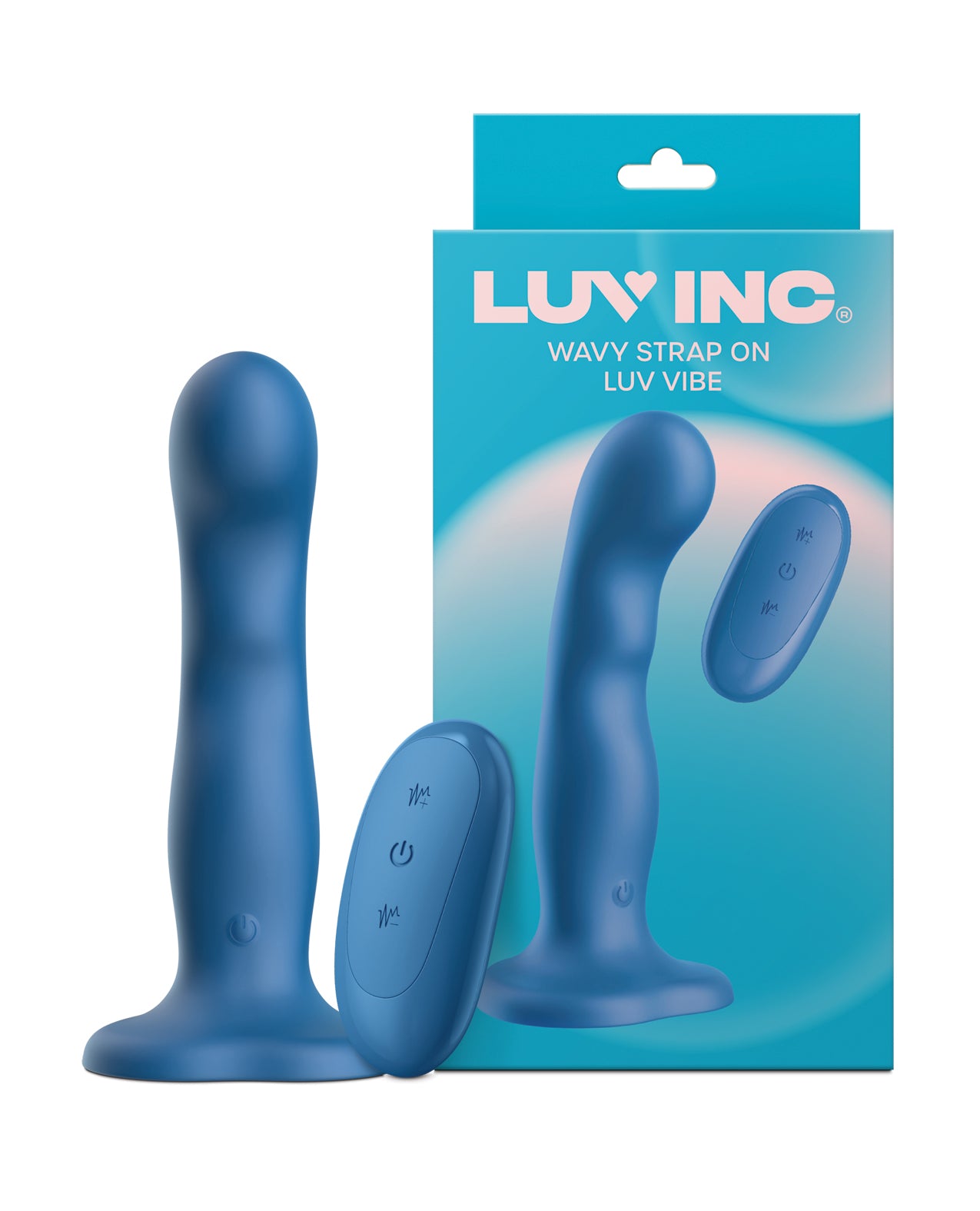 Luv Inc. Wavy Strap-On Luv Vibe - Blue