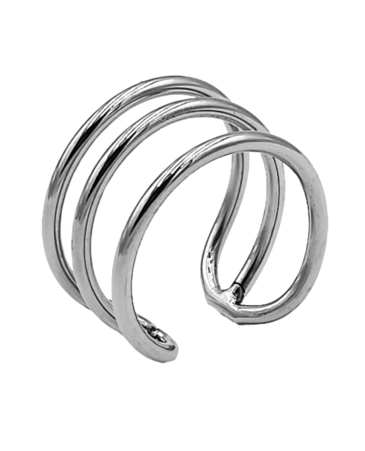 Rouge Stainless Steel Triple Wire Glans Ring 32 mm - Silver