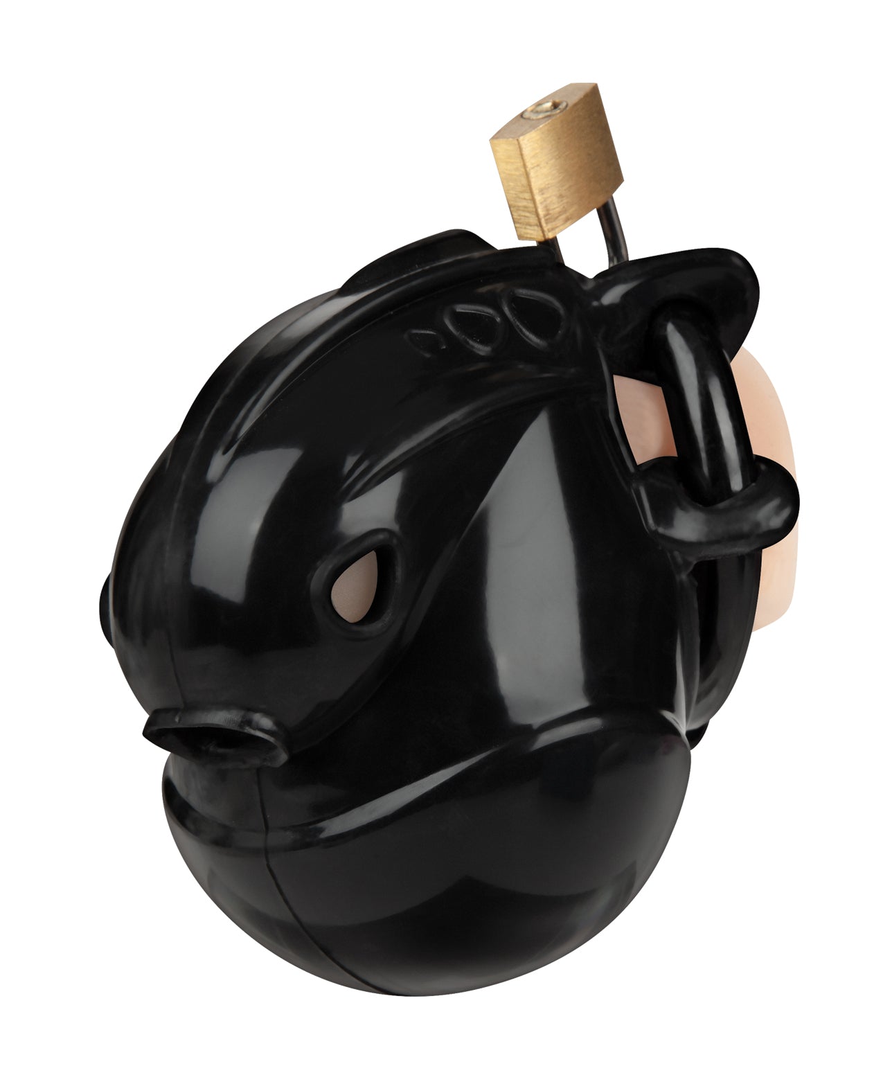 Full Restraint Silicone Cock & Balls Chastity Device - 100% Coverage Black