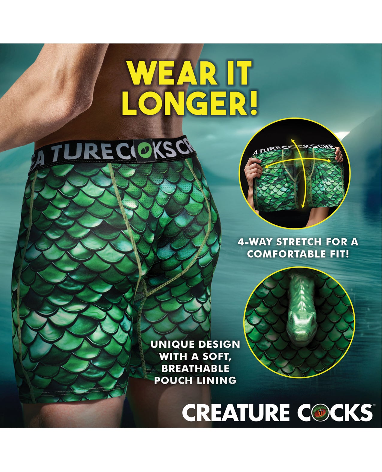 Creature Cocks - Creature Wear Cockness Monster Lake Creature Boxer Shorts - XL
