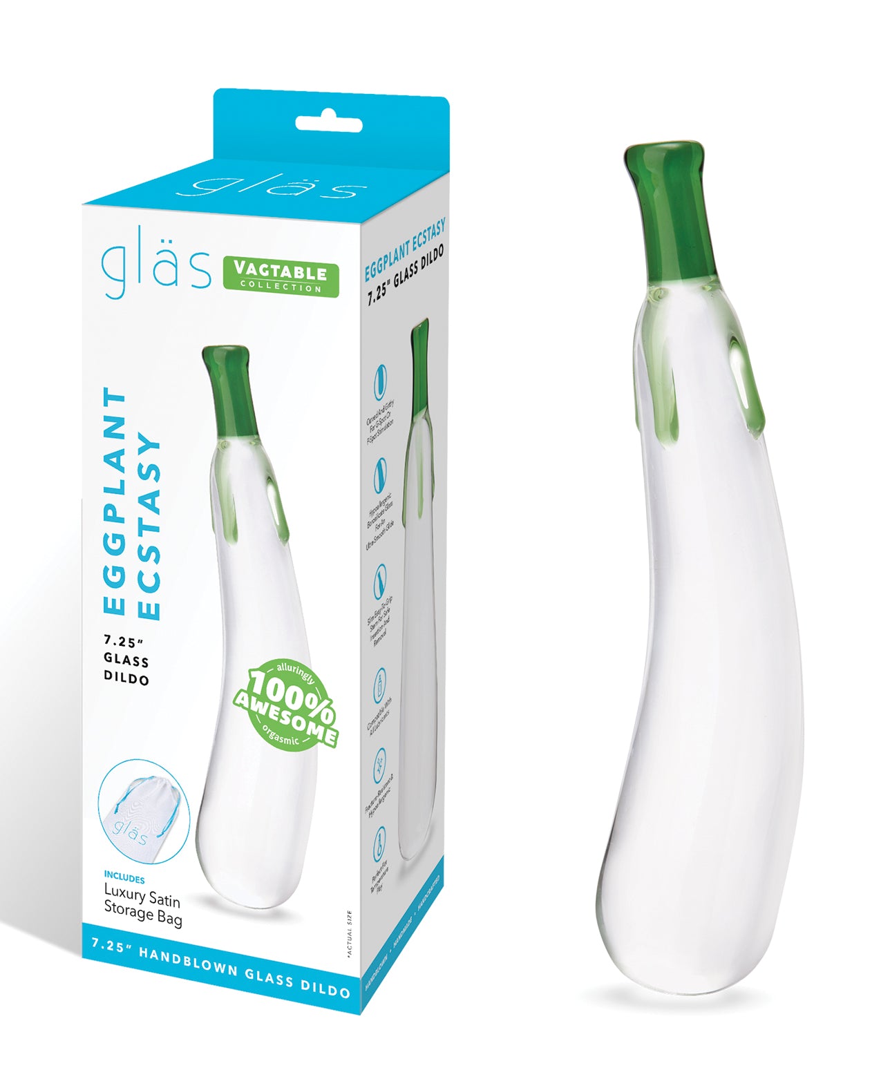 Glas 7.25" Dildo Eggplant Ecstasy