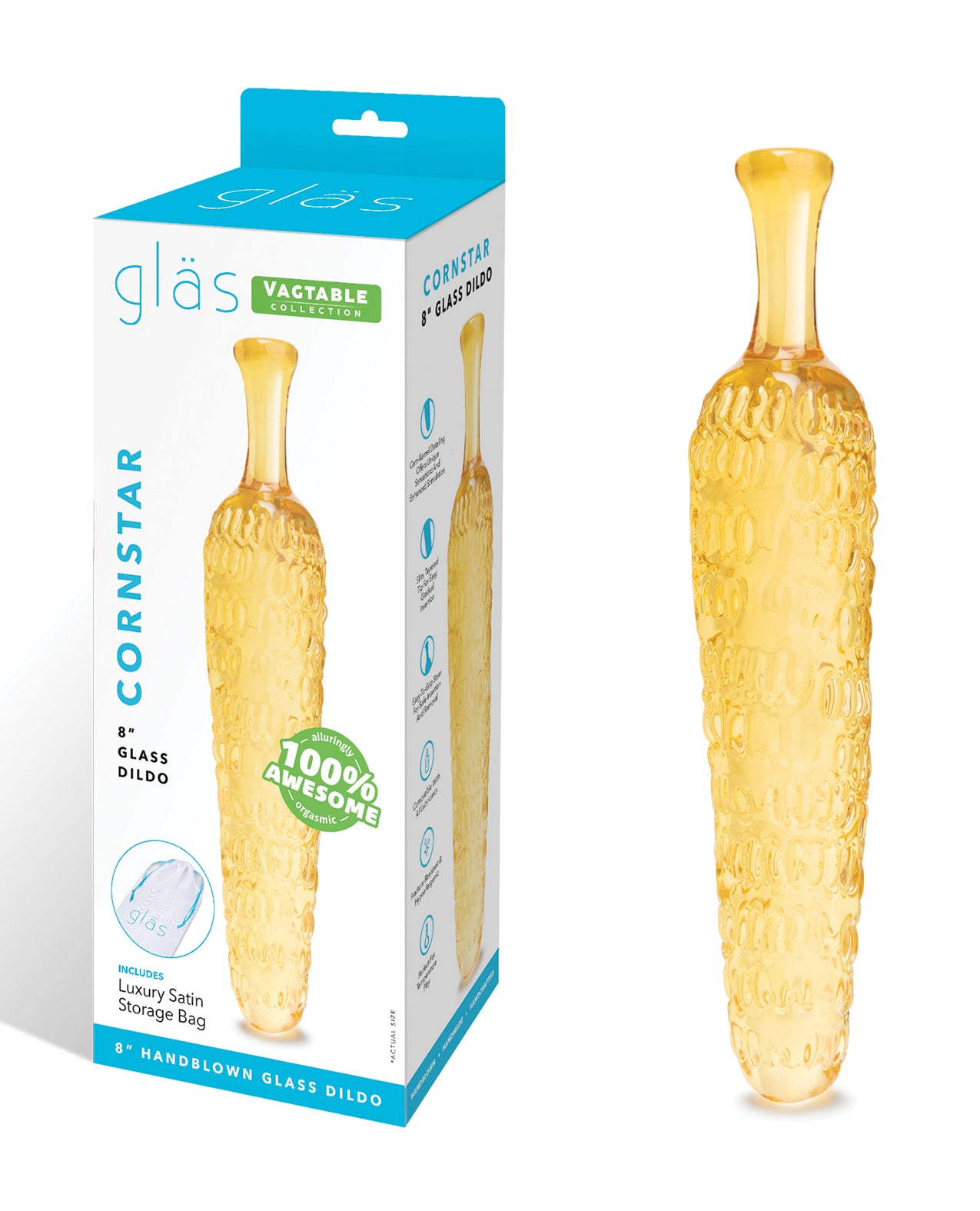 Glas 8" Dildo Cornstar