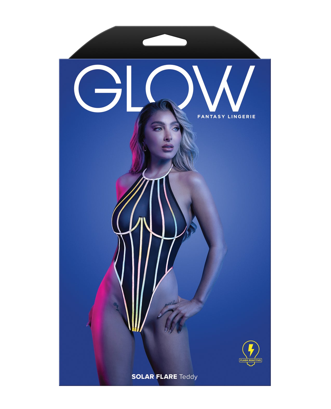 Solar Flare Flash Reflective Binding Halter Tie Teddy - Black L/XL