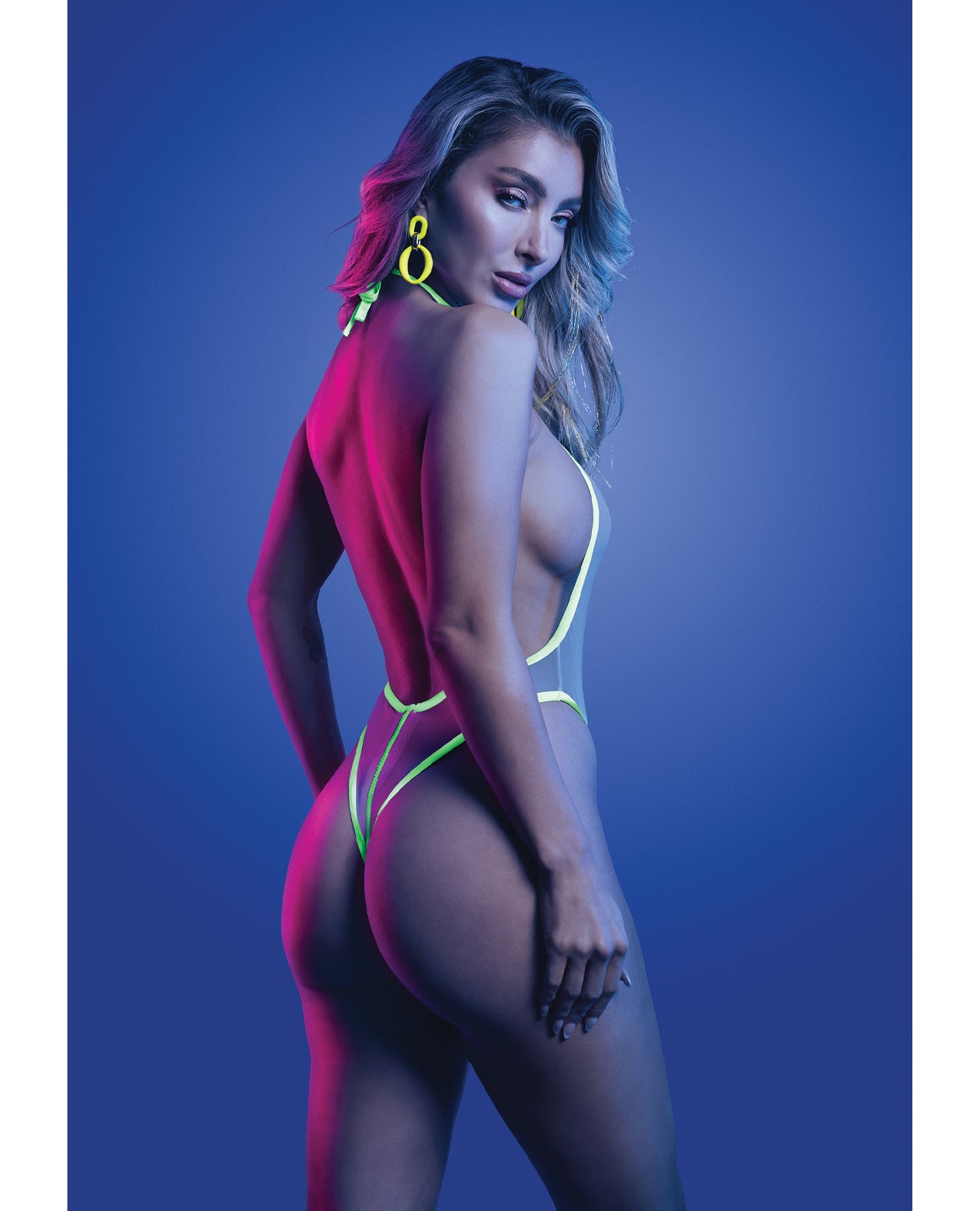 Supernatural Glow-in-the-Dark Trim Zipper Teddy - White S/M