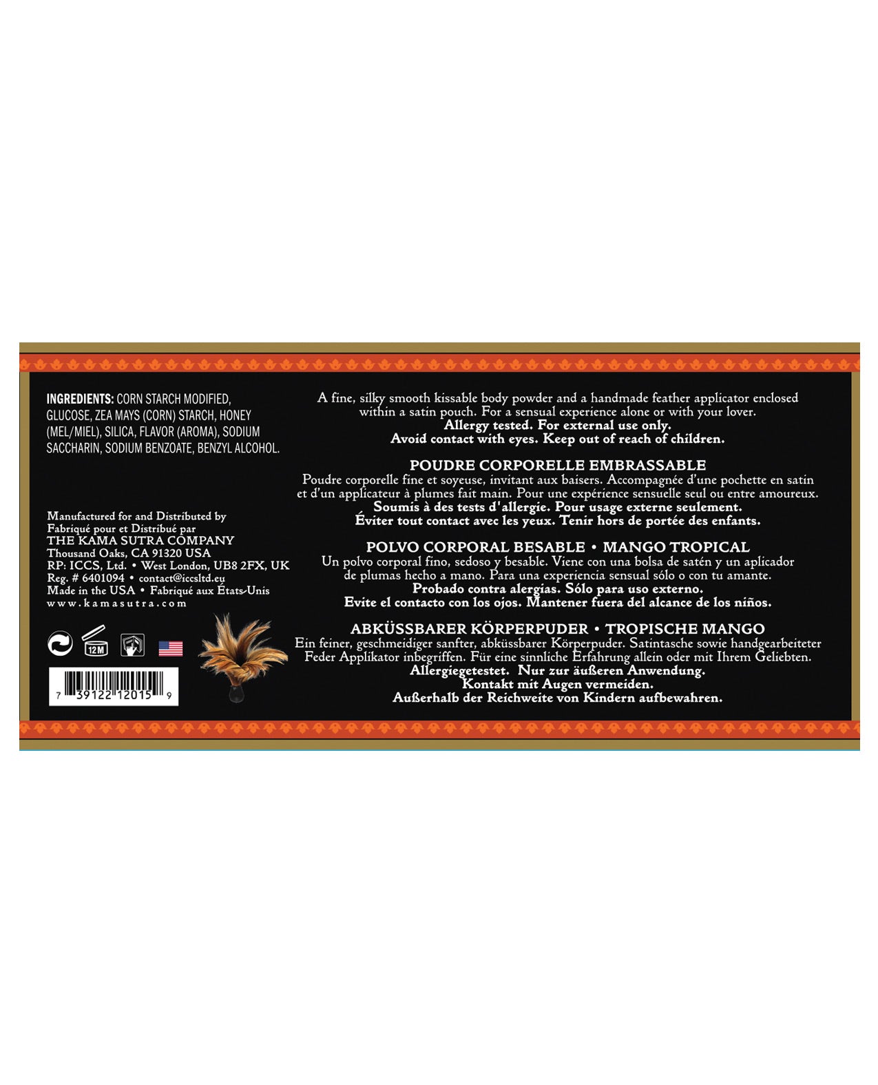 Kama Sutra Honey Dust - 6 oz Tropical Mango