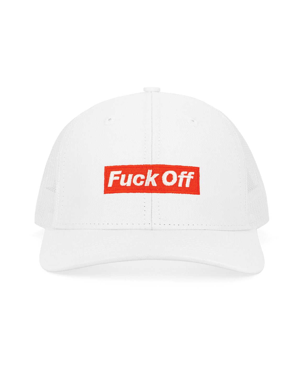 Wood Rocket Fuck Off Trucker Hat - White