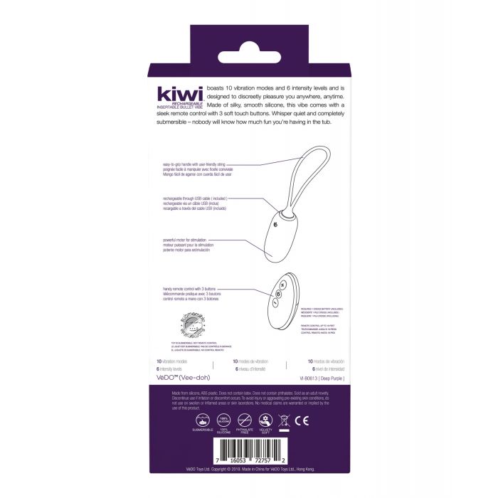VeDO KIWI Rechargeable Insertable Bullet - Deep Purple