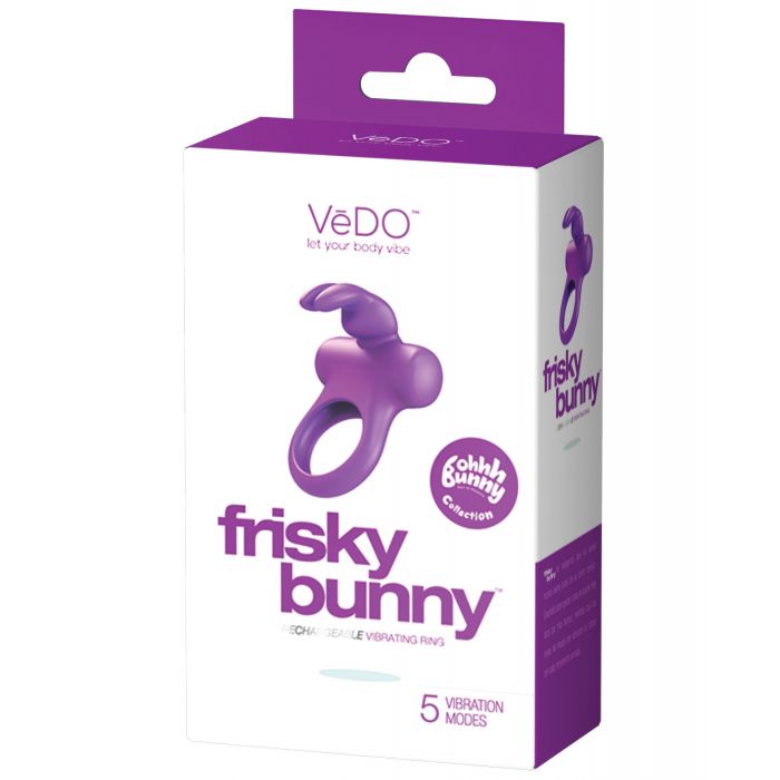 VeDO Frisky Bunny Rechargeable Vibrating Ring - Perfectly Purple