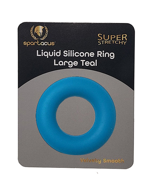 Spartacus Liquid Silicone Cock Ring Large - Teal