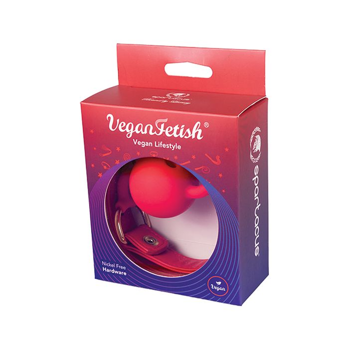 Spartacus Silicone Ball Gag w/Red PU Straps - 46 mm