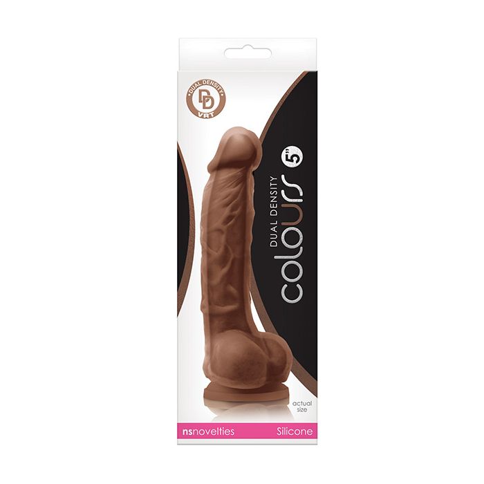 Colours Dual Density 5" Dildo - Brown