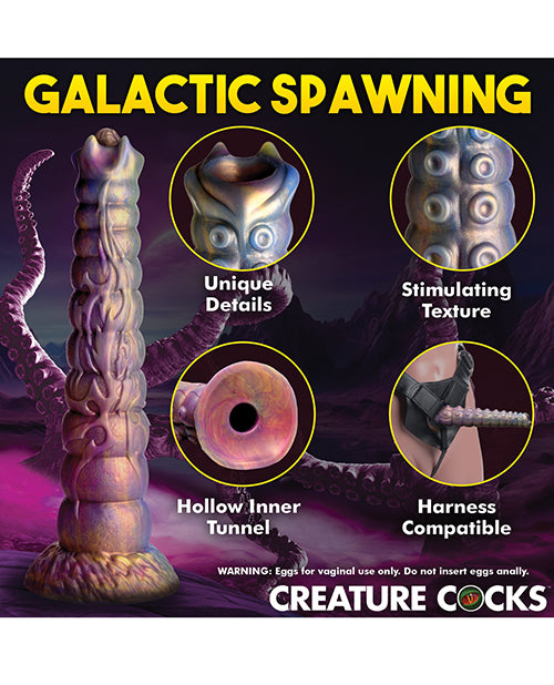 Creature Cocks Deep Invader Tentacle Ovipositor Silicone Dildo w/Eggs - Multi Color