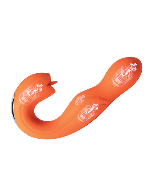 Joi Pro Rotating Head G-Spot Vibrator & Clit Licker w/Remote - Orange