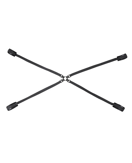 Sportsheets Velvet Noir Adjustable Hog Tie & Cuff Set - Black