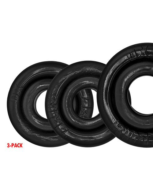 Oxballs Rimringz Multi Size 3 Pack of Cock Rings - Black