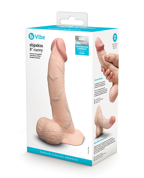 B-Vibe Slipskin 8" Curvy - Cream