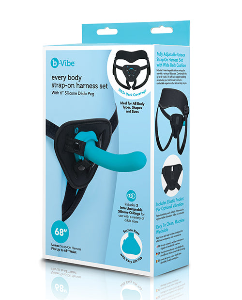 B-Vibe Every Body Strap-On Harness Set With 6" Silicone Dildo Peg