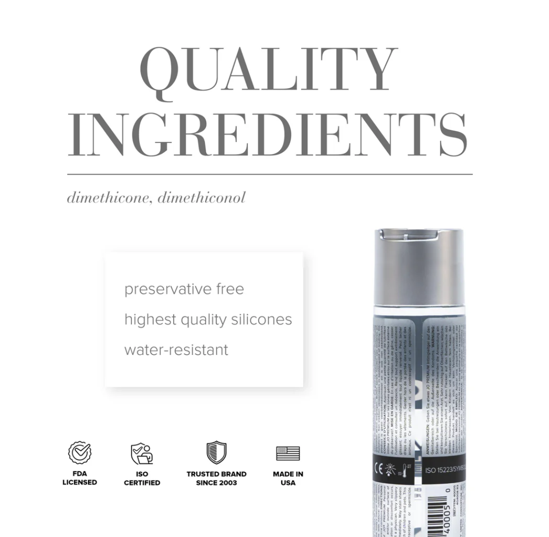 JO Premium Original Silicone-Based Lubricant 4 oz.