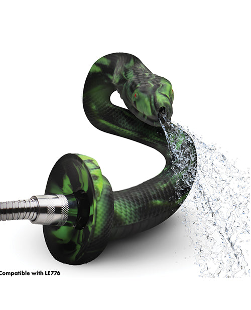 Creature Cocks Spitting Serpent Silicone Enema Snake - Black/Green